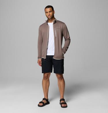 Men's Essential Hike Grid Fleece Full Zip Jacket, Color: Iron, Flint Grey, image 2