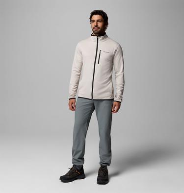Men's Essential Hike Grid Fleece Full Zip Jacket, Color: Dark Stone, image 2