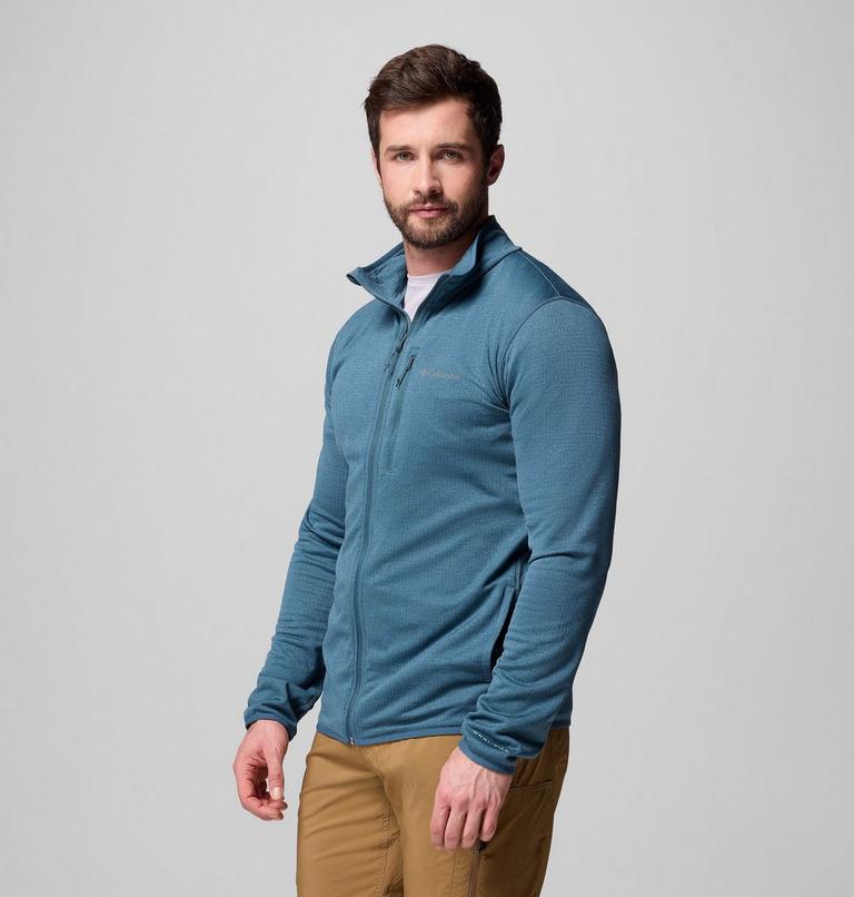 Men's Essential Hike Grid Fleece Jacket, Color: Everblue, image 4