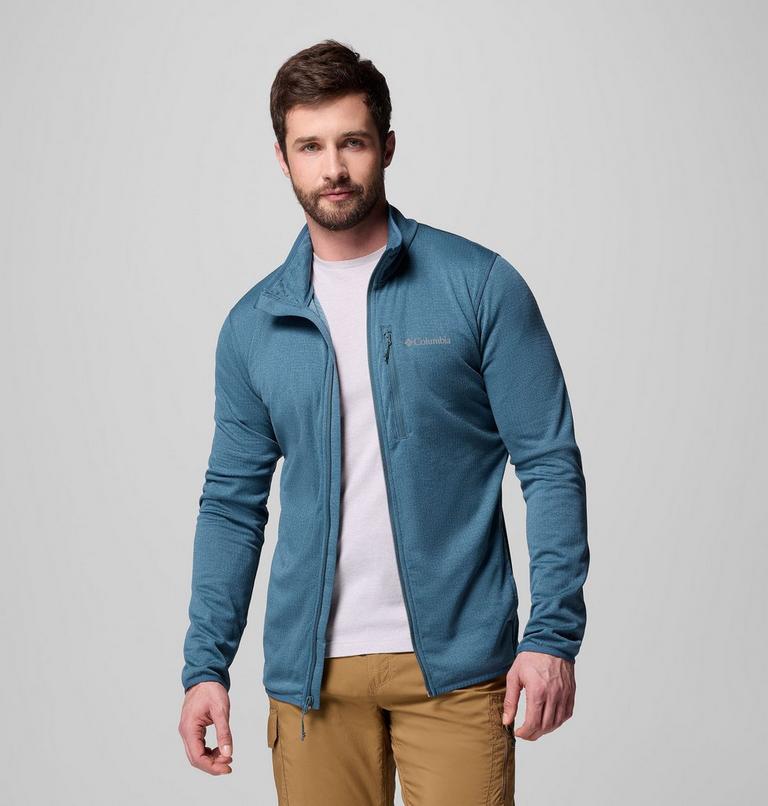 Men's Essential Hike Grid Fleece Jacket, Color: Everblue, image 5
