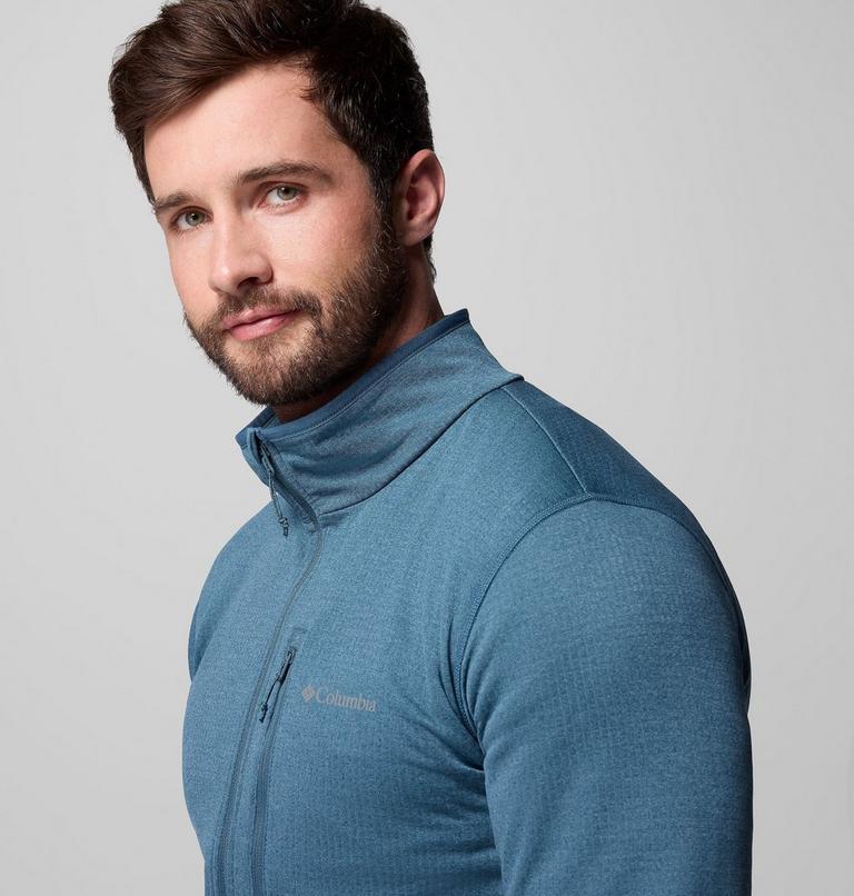 Men's Essential Hike Grid Fleece Jacket, Color: Everblue, image 6