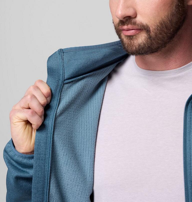 Men's Essential Hike Grid Fleece Jacket, Color: Everblue, image 7