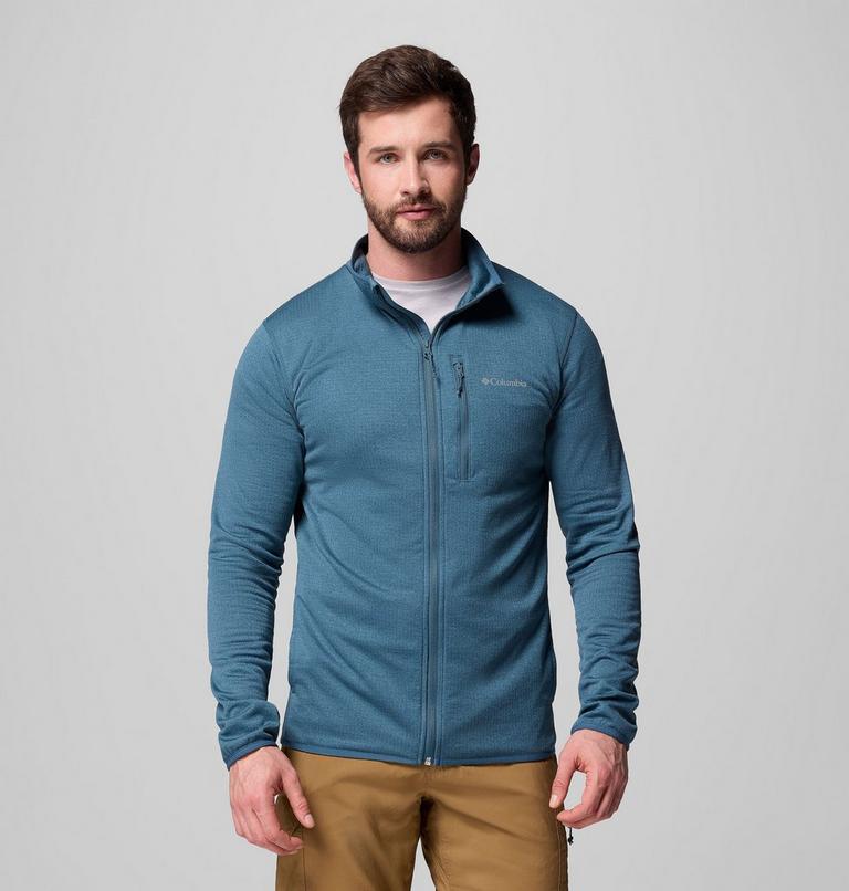 Men's Essential Hike Grid Fleece Jacket, Color: Everblue, image 1