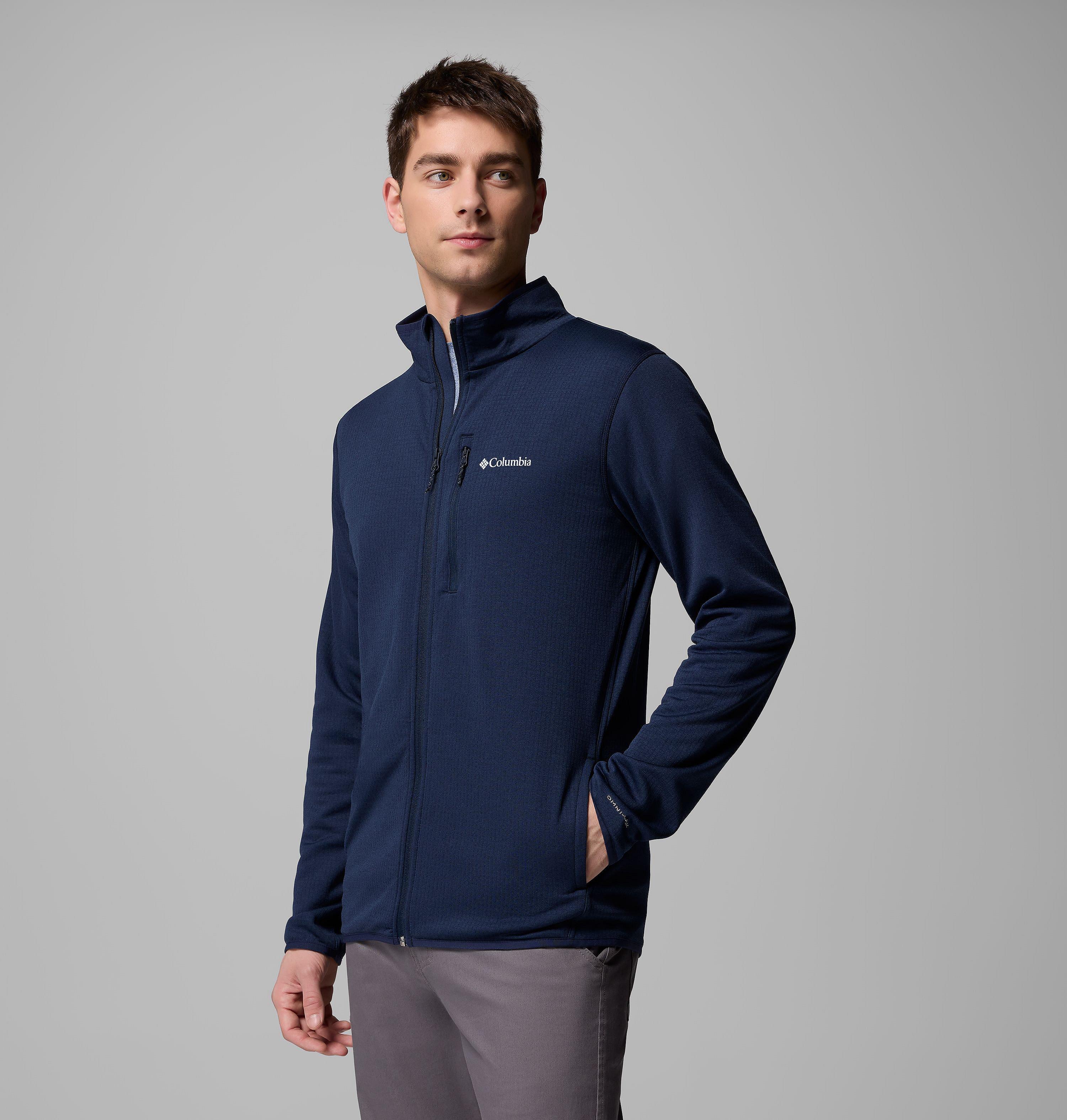 Men's Essential Hike Grid Fleece Full Zip Jacket | 464 | M 4
