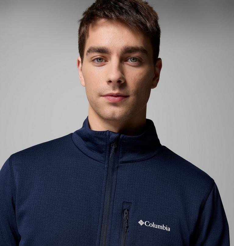 Chaqueta de forro polar con diseño de cuadrícula Essential Hike para hombre, Color: Collegiate Navy, image 5