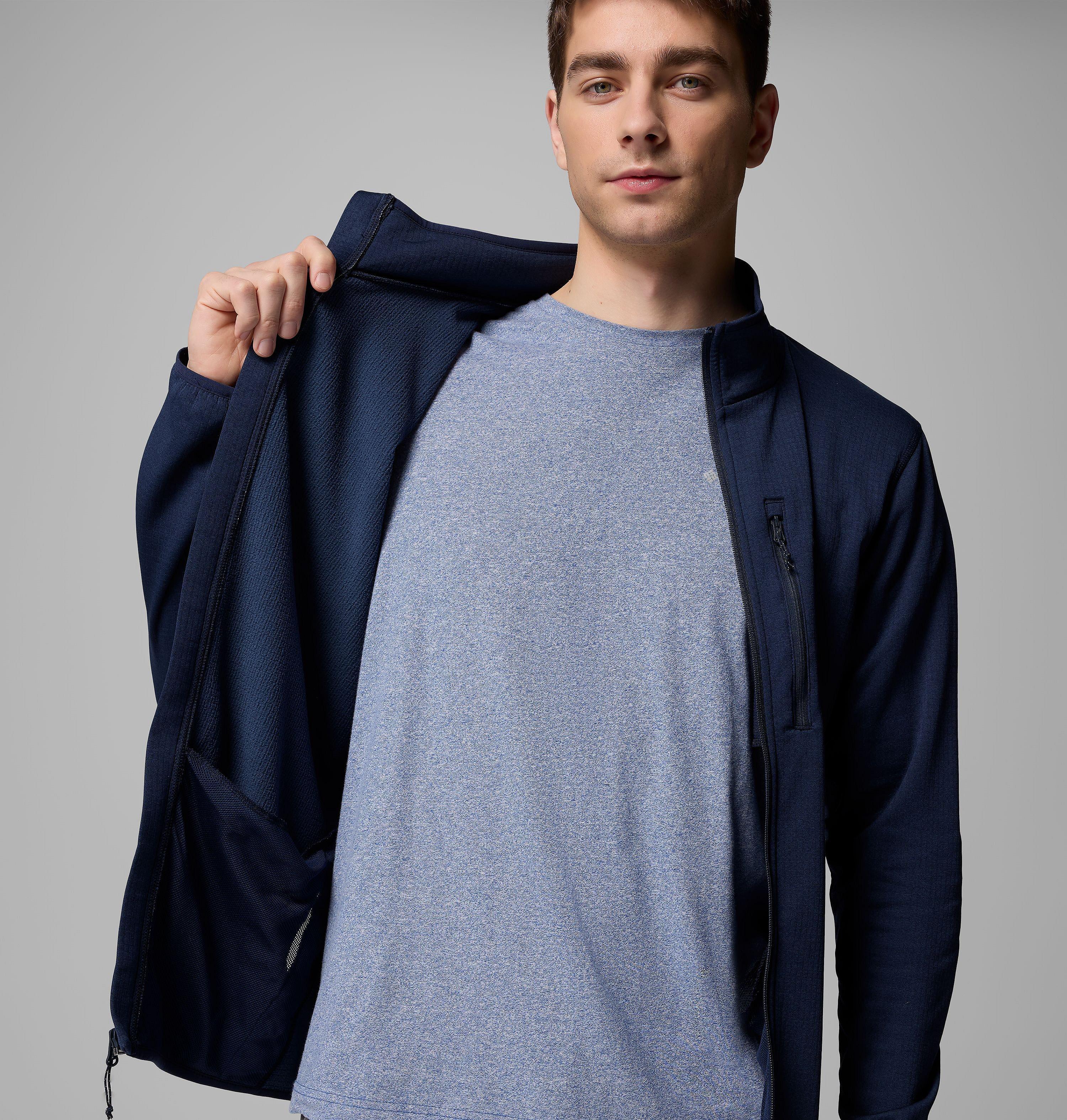 Men's Essential Hike Grid Fleece Full Zip Jacket | 464 | M 6