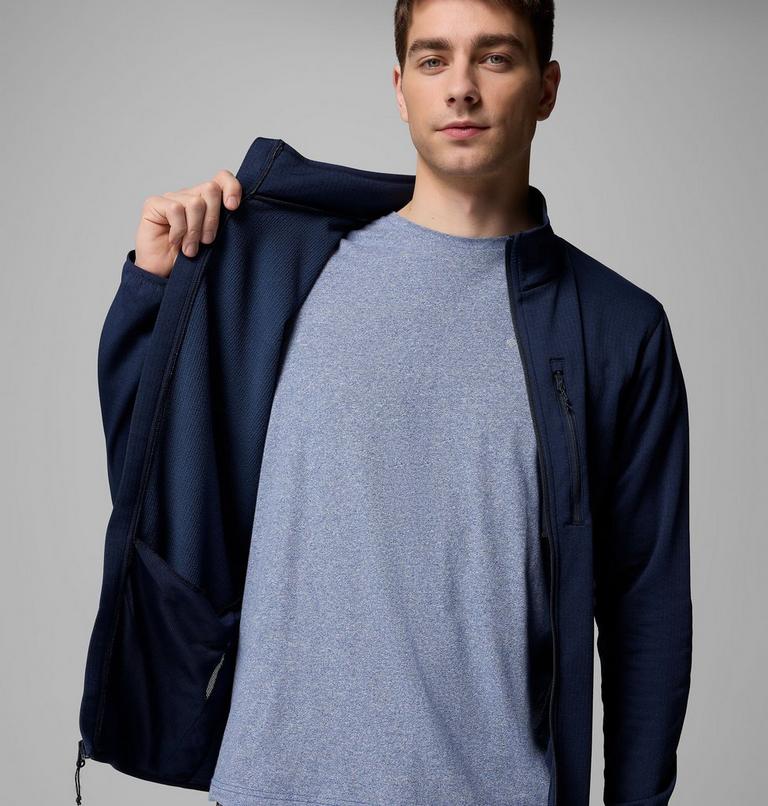 Chaqueta de forro polar con diseño de cuadrícula Essential Hike para hombre, Color: Collegiate Navy, image 6