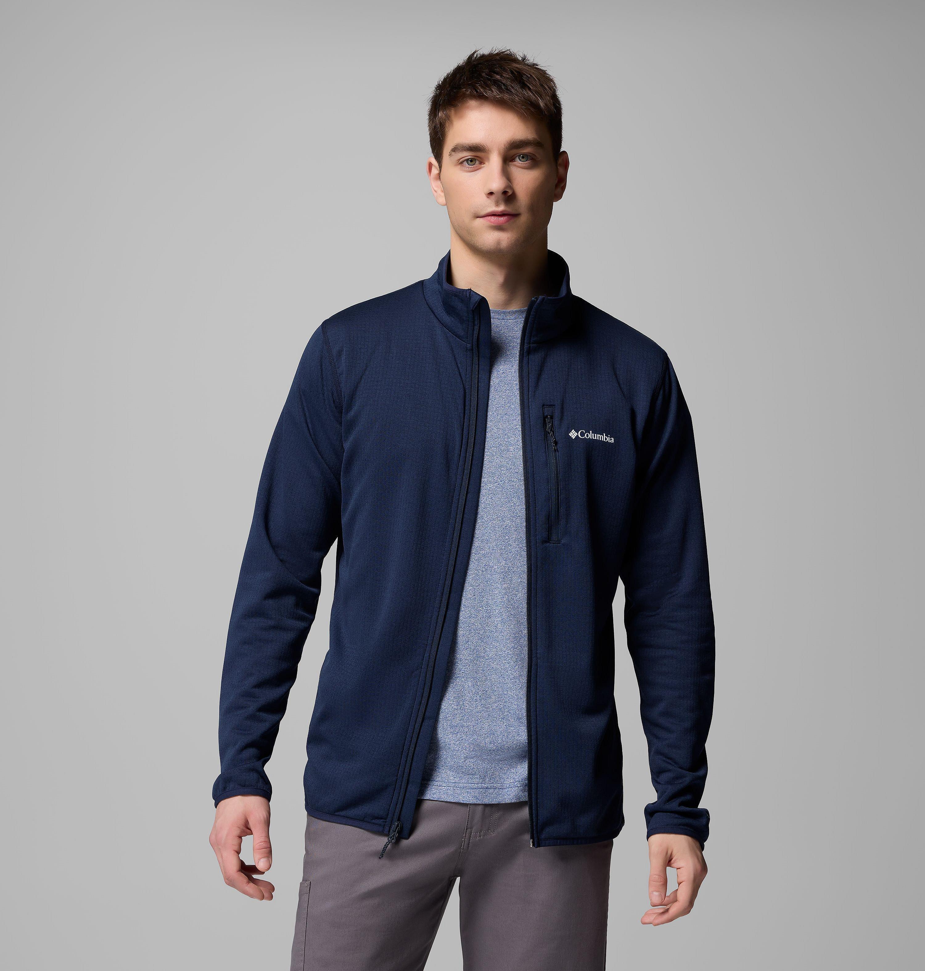 Men's Essential Hike Grid Fleece Full Zip Jacket | 464 | M 7