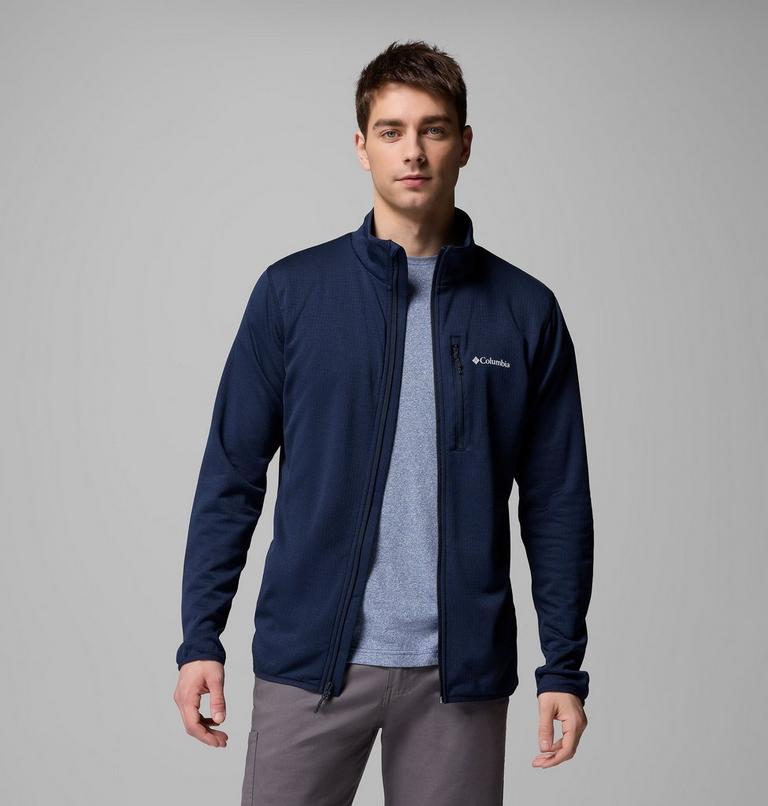 Chaqueta de forro polar con diseño de cuadrícula Essential Hike para hombre, Color: Collegiate Navy, image 7