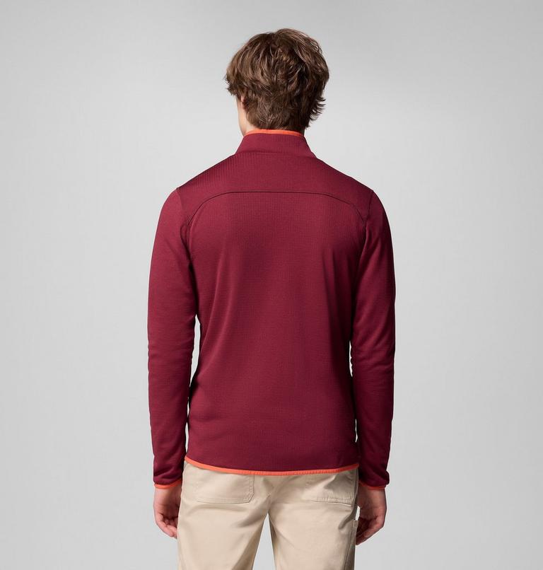 Men's Essential Hike Grid Fleece Jacket, Color: Rich Wine, image 3