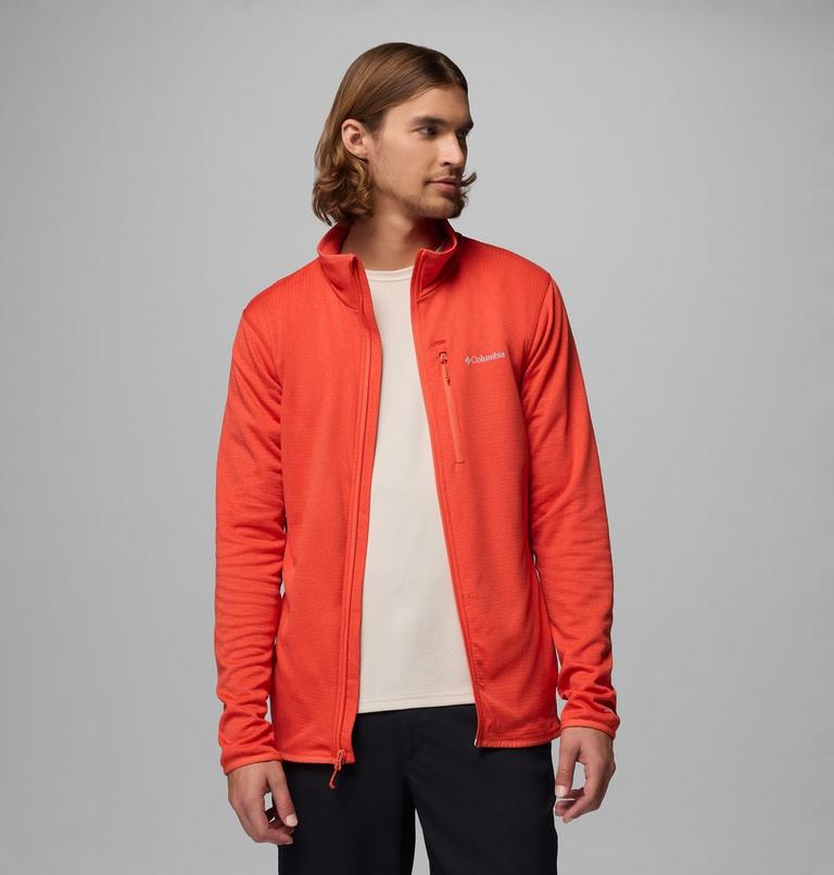 Men's Essential Hike Grid Fleece Jacket, Color: Super Sonic, Zing, image 5