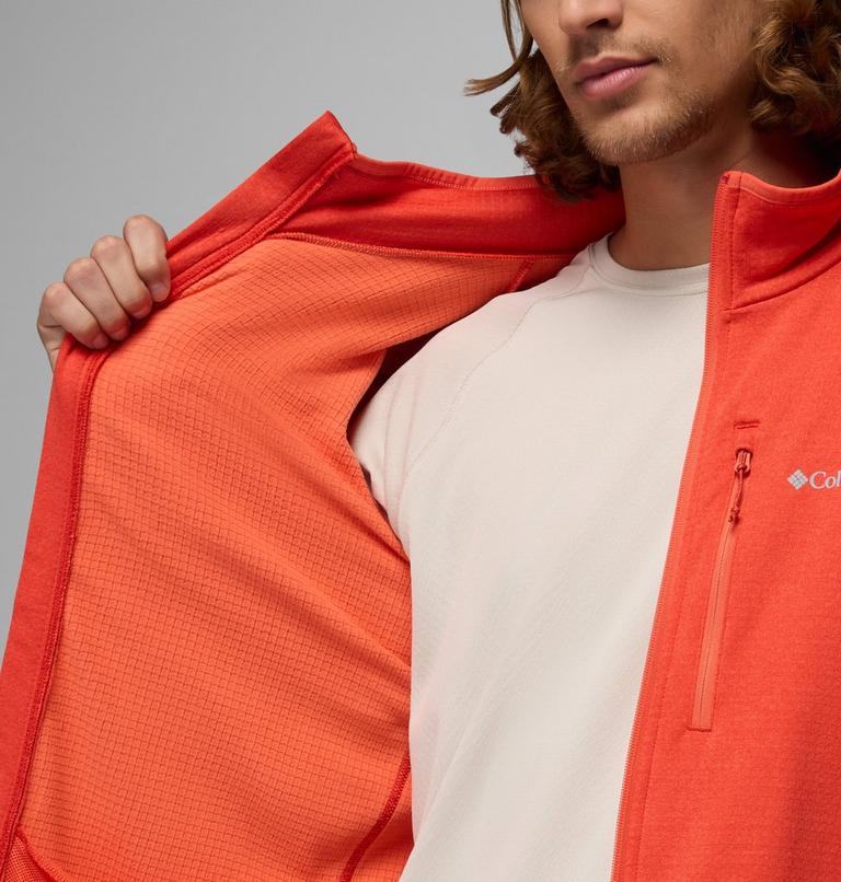 Men's Essential Hike Grid Fleece Jacket, Color: Super Sonic, Zing, image 6