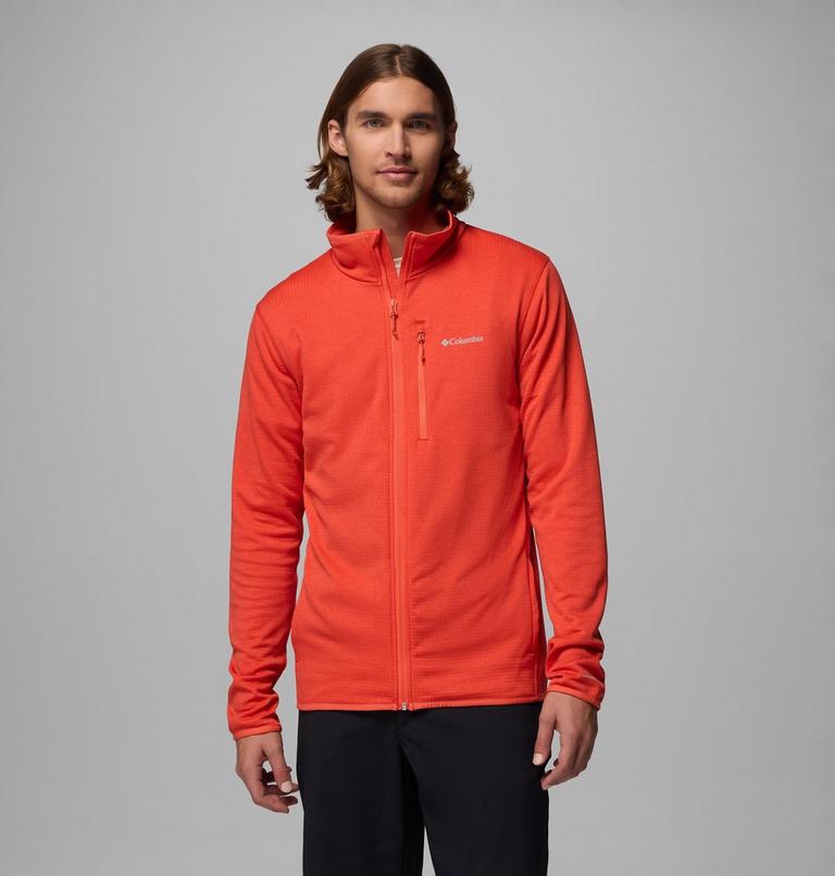 Men's Essential Hike Grid Fleece Jacket, Color: Super Sonic, Zing, image 1