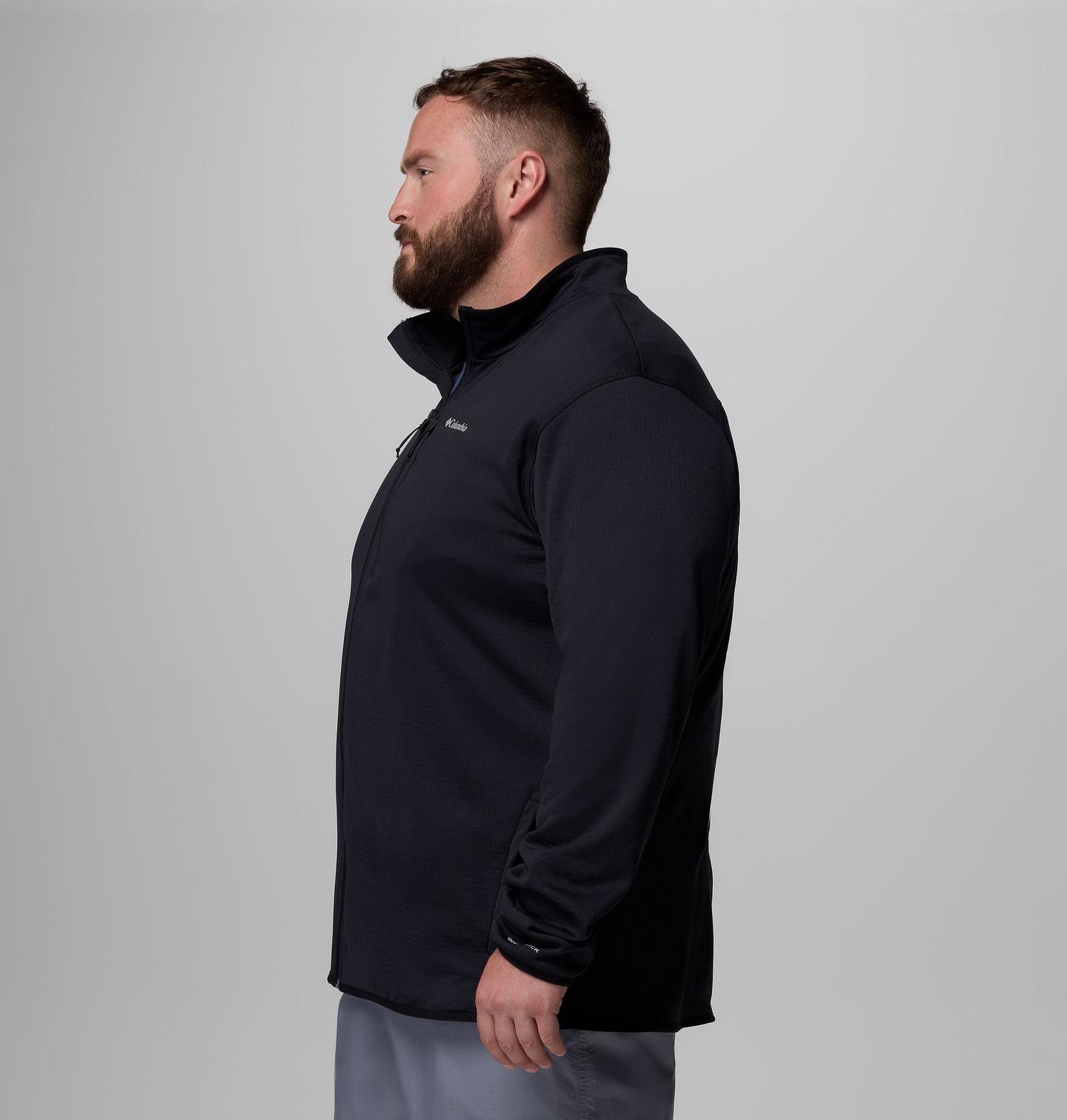 Мужская куртка Columbia Essential Hike Grid Fleece Full Zip Jacket - Big, цвет: Чёрный — фото 4