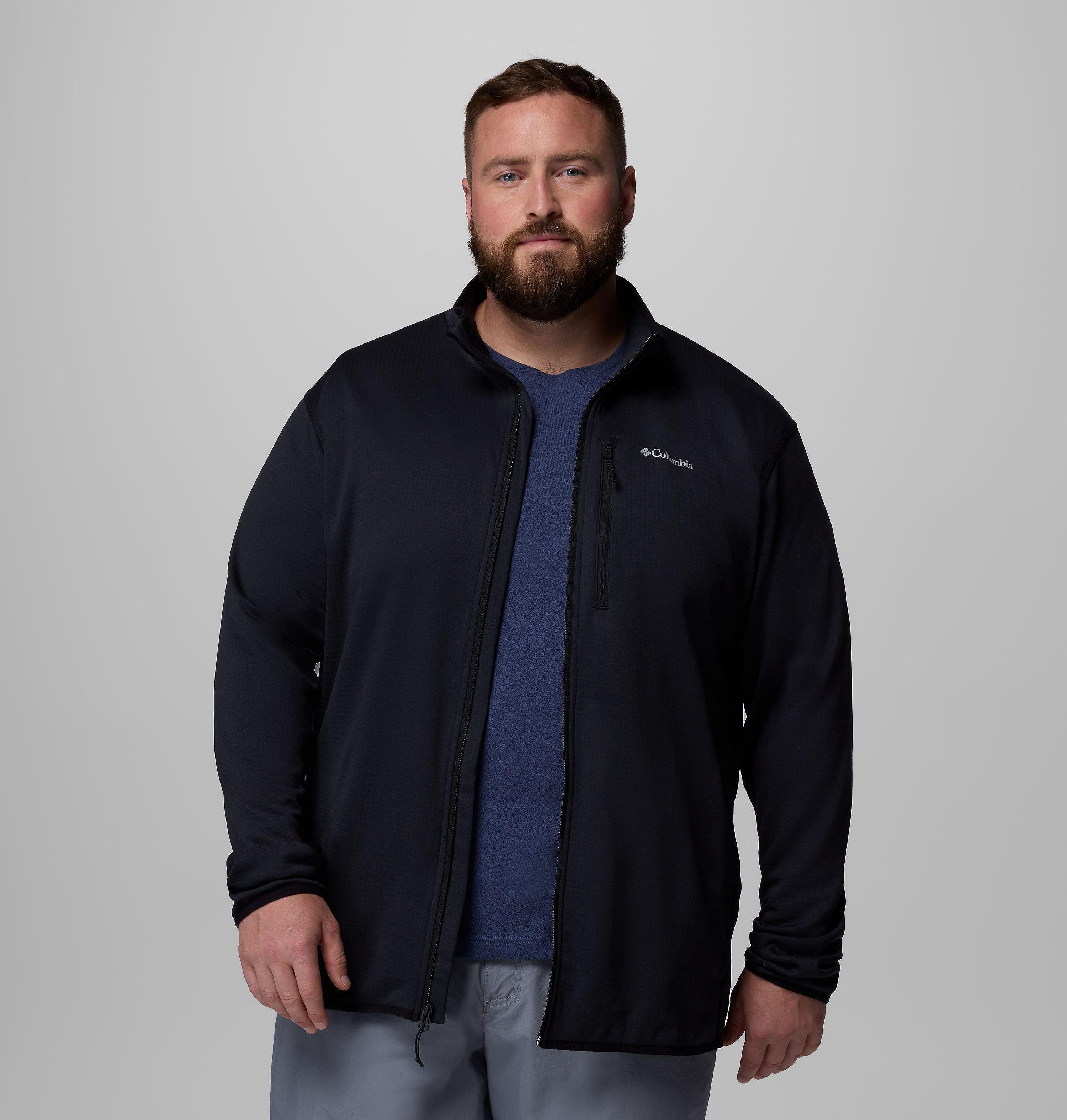 Men's Essential Hike Grid Fleece Full Zip Jacket - Big | 010 | 4X 5