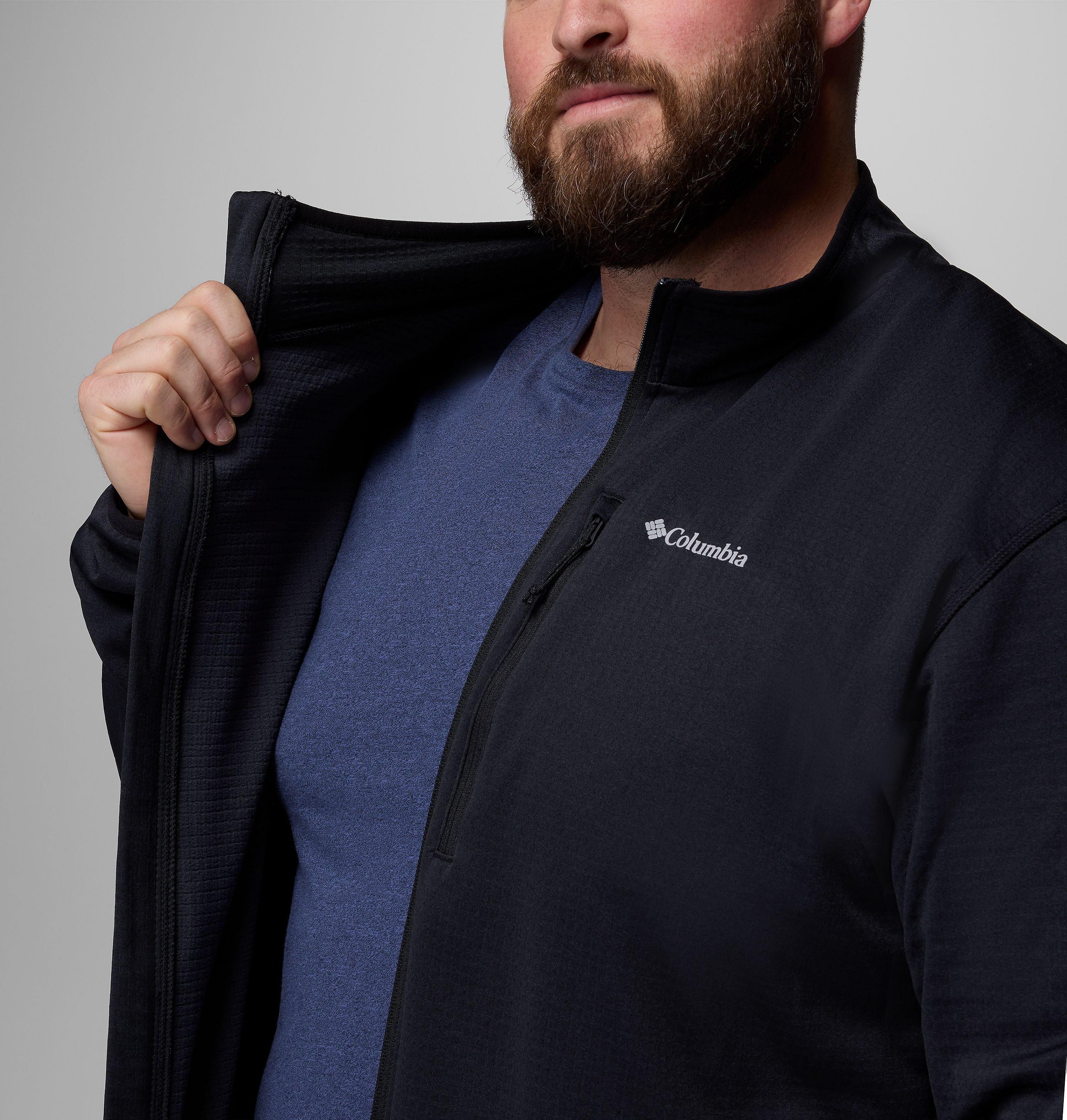 Men's Essential Hike Grid Fleece Full Zip Jacket - Big | 010 | 4X 7