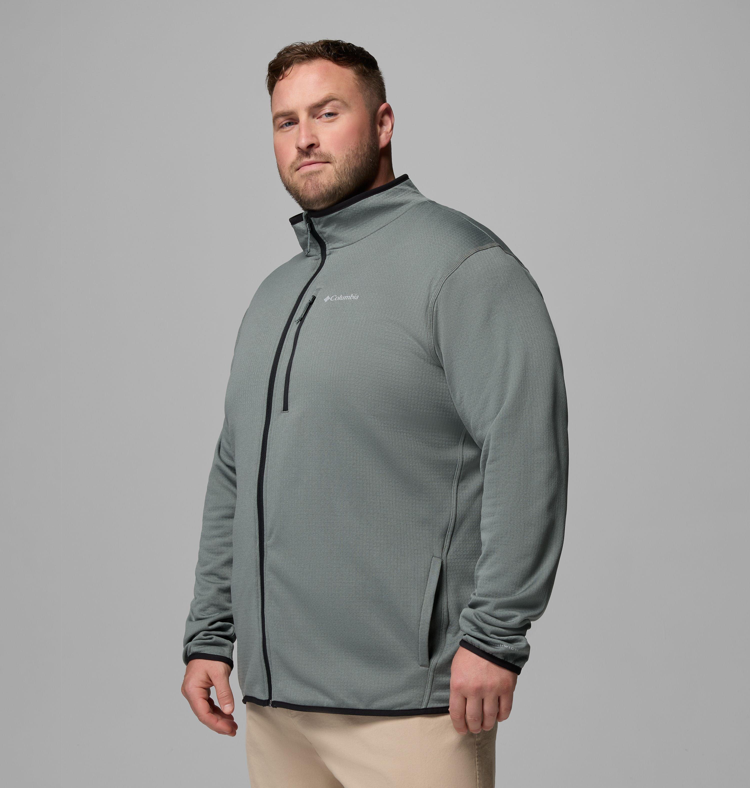 Men's Essential Hike Grid Fleece Full Zip Jacket - Big | 342 | 4X 4