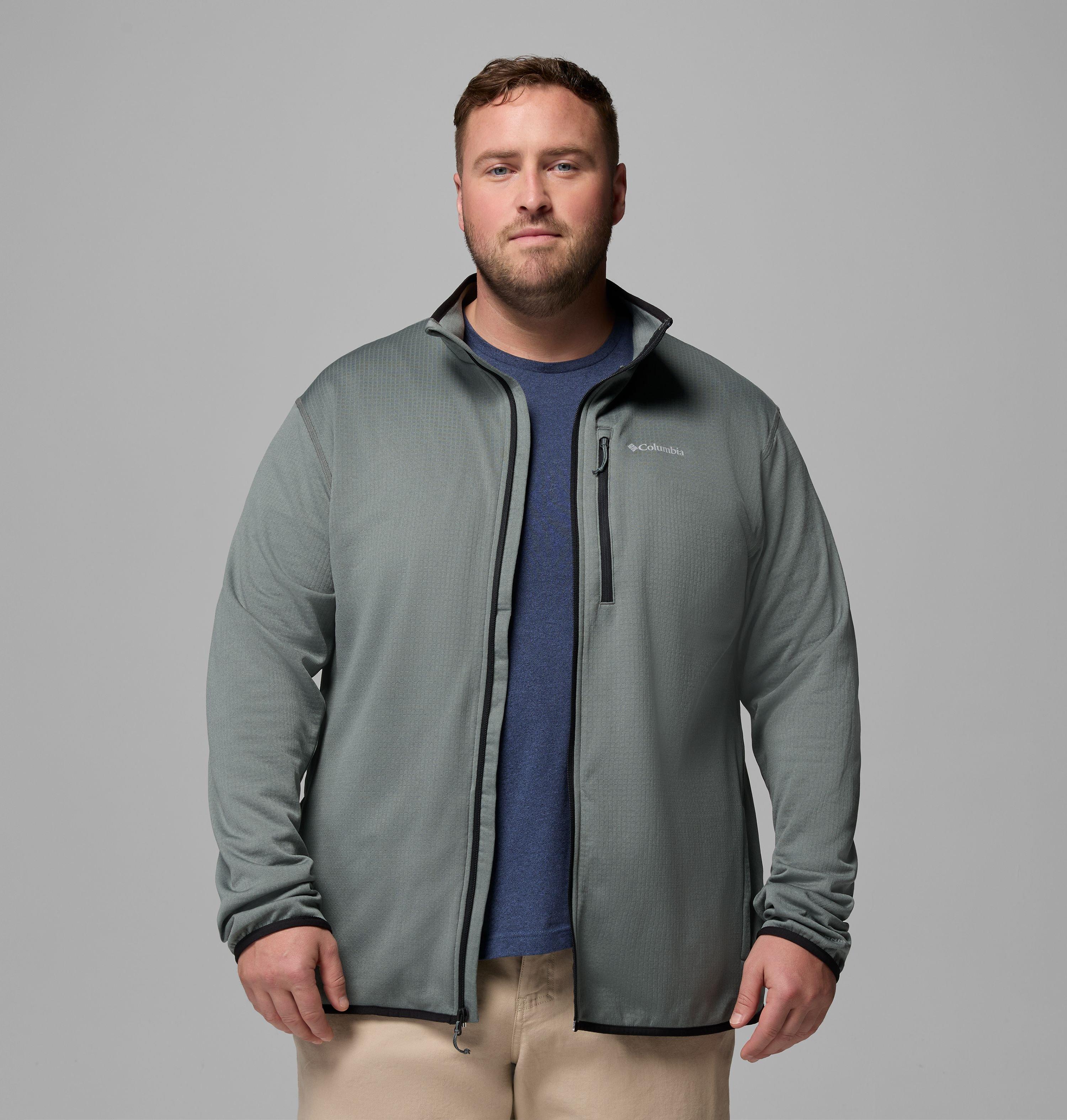 Men's Essential Hike Grid Fleece Full Zip Jacket - Big | 342 | 4X 5