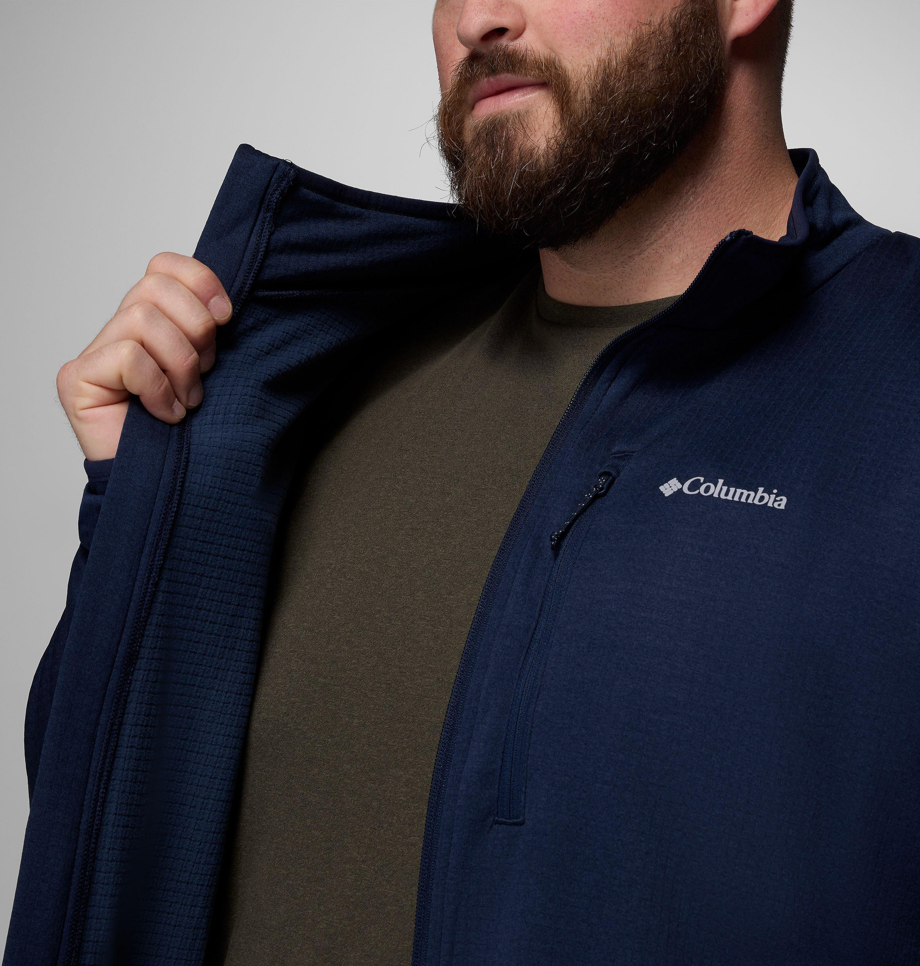 Men's Essential Hike Grid Fleece Full Zip Jacket - Big 7