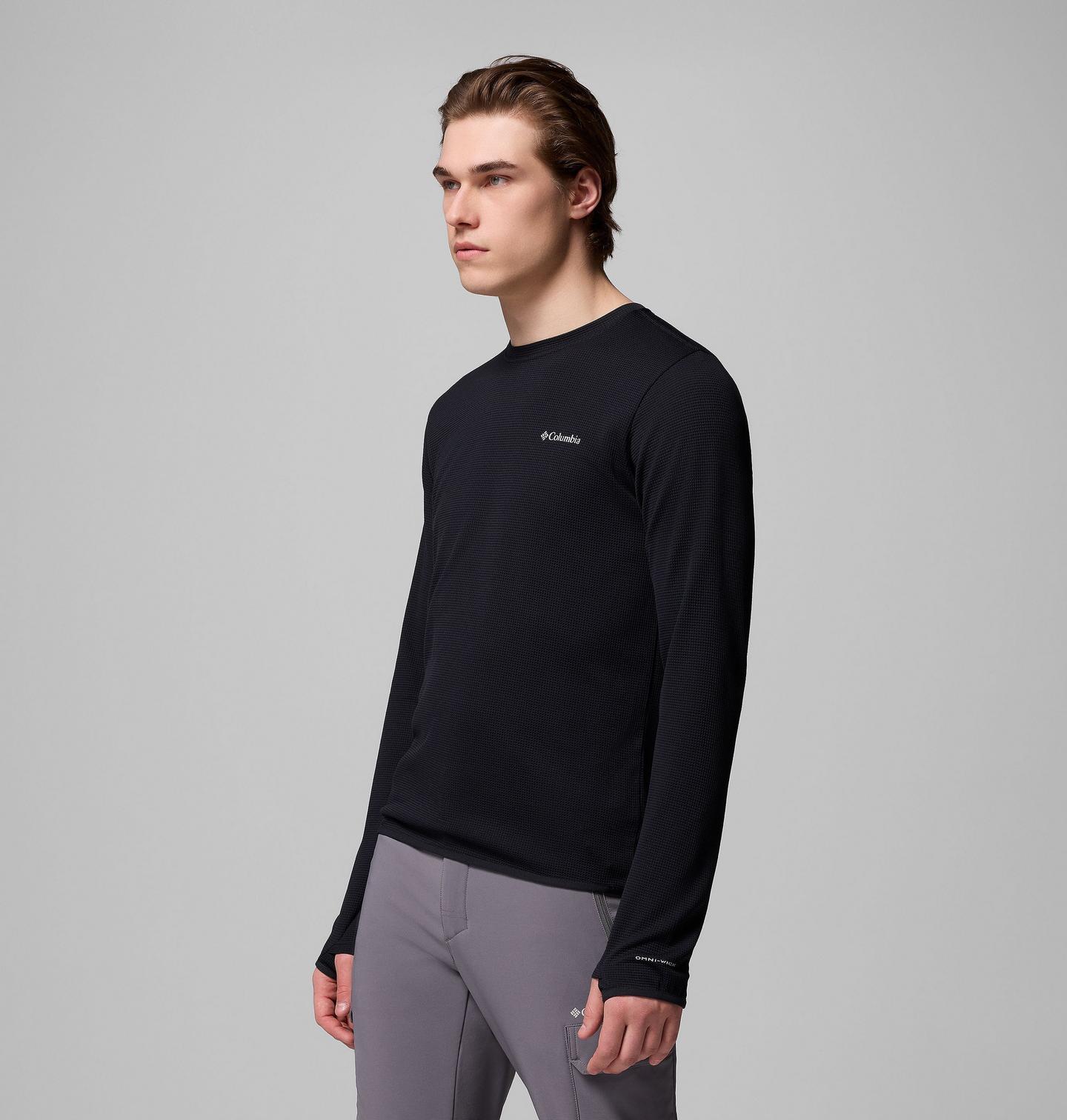 Мужская рубашка Columbia Tech Trail Utility Warm Long Sleeve Crew, цвет: Чёрный — фото 4