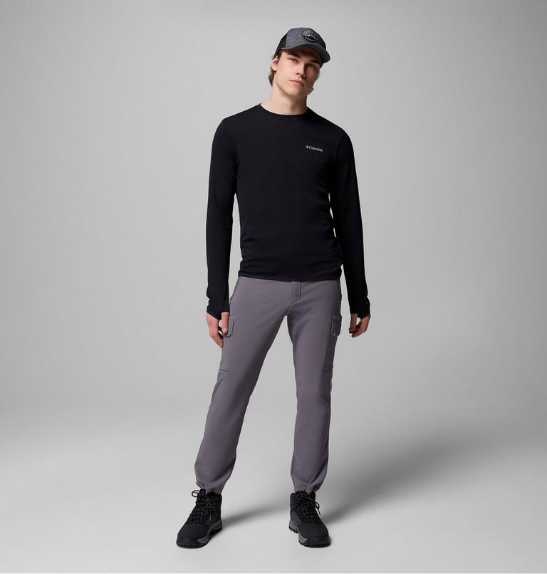 Men's Tech Trail Utility Warm Long Sleeve Crew Shirt, Color: Black, image 2