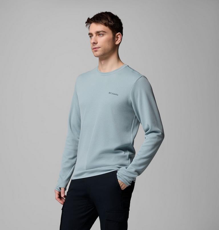 Men's Tech Trail Utility Warm Long Sleeve Crew Shirt, Color: Crushed Blue, image 4