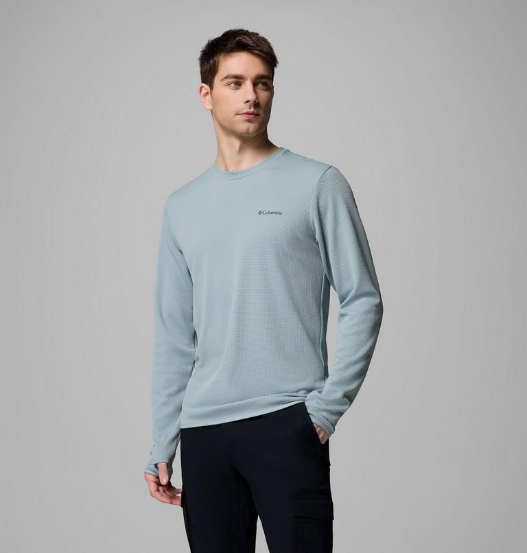 Men's Tech Trail Utility Warm Long Sleeve Crew Shirt, Color: Crushed Blue, image 1