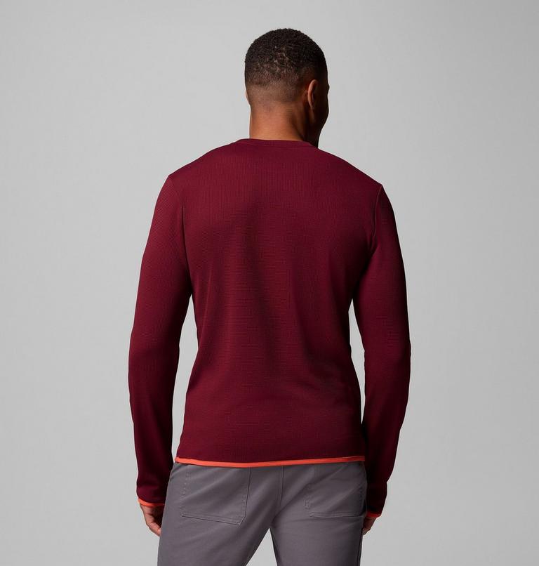 Men's Tech Trail Utility Warm Long Sleeve Crew Shirt, Color: Rich Wine, image 3