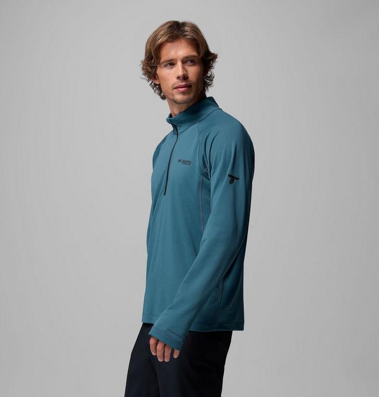 Men's DriVenture Technical Half Zip Long Sleeve T-Shirt, Color: Everblue, Black, image 4
