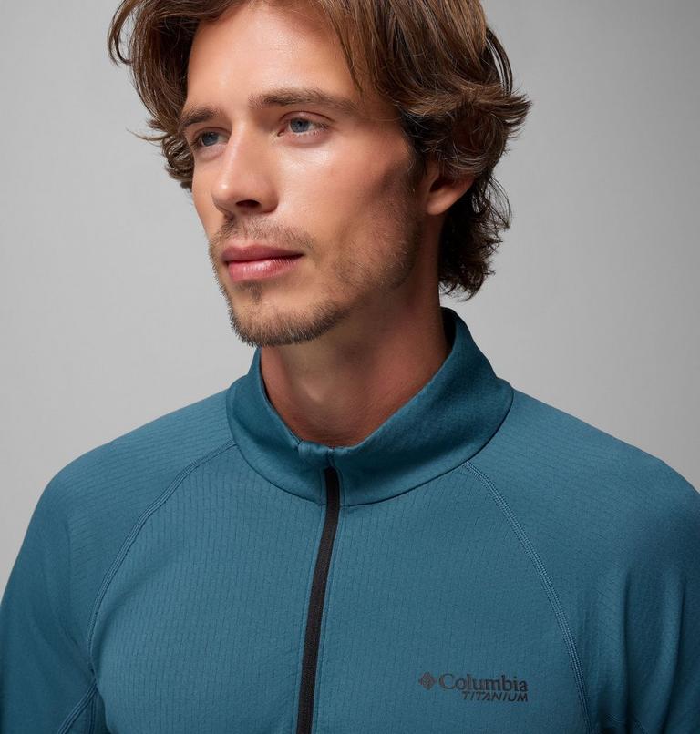 Men's DriVenture Technical Half Zip Long Sleeve T-Shirt, Color: Everblue, Black, image 6