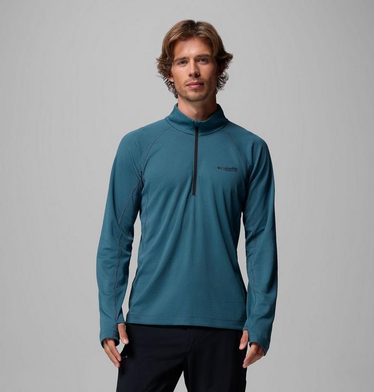 Men's DriVenture Technical Half Zip Long Sleeve T-Shirt, Color: Everblue, Black, image 1