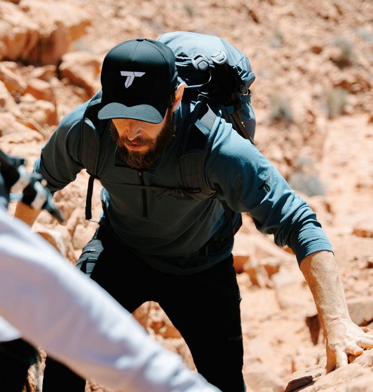 Men's DriVenture Technical Half Zip Long Sleeve T-Shirt, Color: Everblue, Black, image 9