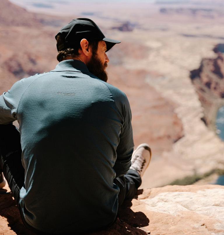 Men's DriVenture Technical Half Zip Long Sleeve T-Shirt, Color: Everblue, Black, image 11