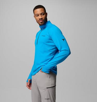 Camiseta t&eacute;cnica de manga larga con media cremallera DriVenture para hombre, Color: Compass Blue, image 12