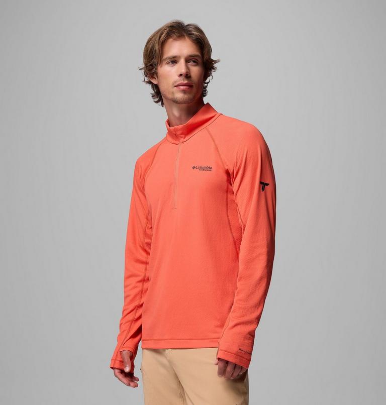 Men's DriVenture Technical Half Zip Long Sleeve T-Shirt, Color: Zing, White, image 4
