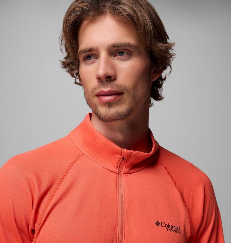 Men's DriVenture Technical Half Zip Long Sleeve T-Shirt, Color: Zing, White, image 6