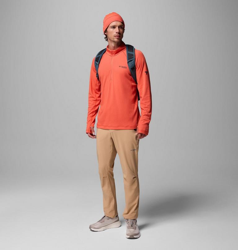 Men's DriVenture Technical Half Zip Long Sleeve T-Shirt, Color: Zing, White, image 2