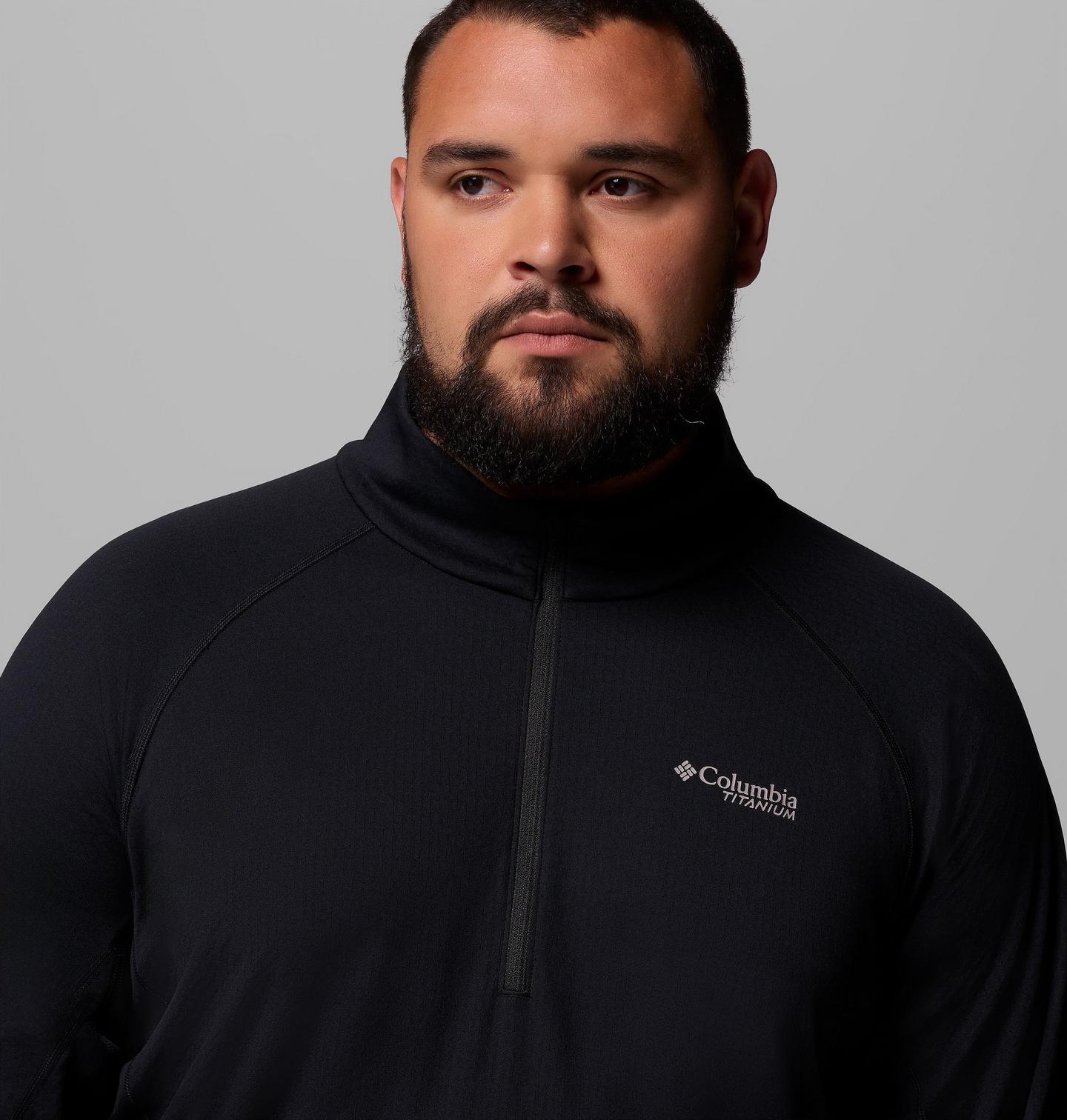 Мужская рубашка Columbia DriVenture Half Zip Shirt - Big, цвет: Чёрный — фото 4