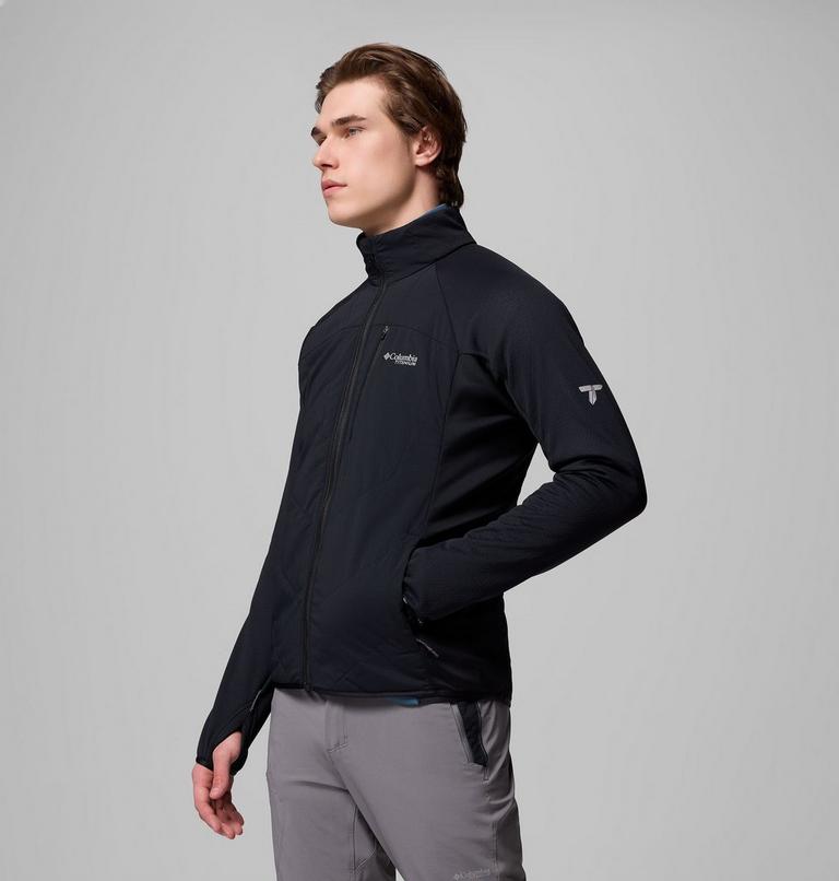 Men's Arctic Crest Hybrid Technical Fleece Jacket, Color: Black, image 4