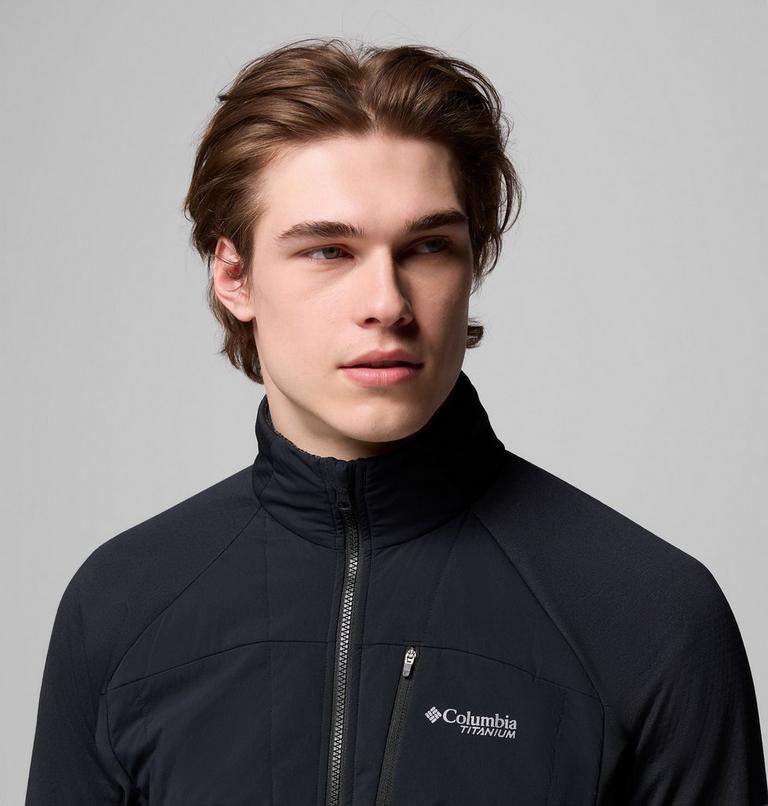 Men's Arctic Crest Hybrid Technical Fleece Jacket, Color: Black, image 7