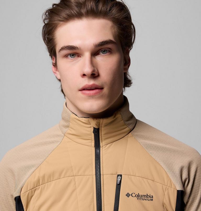 Men's Arctic Crest Hybrid Technical Fleece Jacket, Color: Canoe, Black, image 7