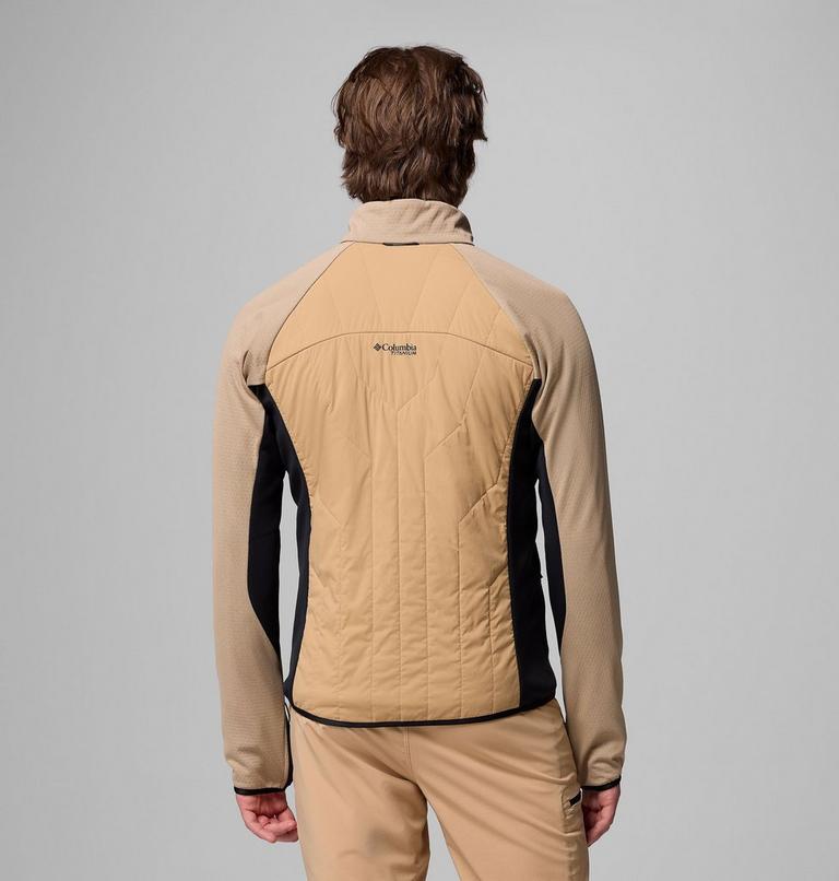 Men's Arctic Crest Hybrid Technical Fleece Jacket, Color: Canoe, Black, image 3