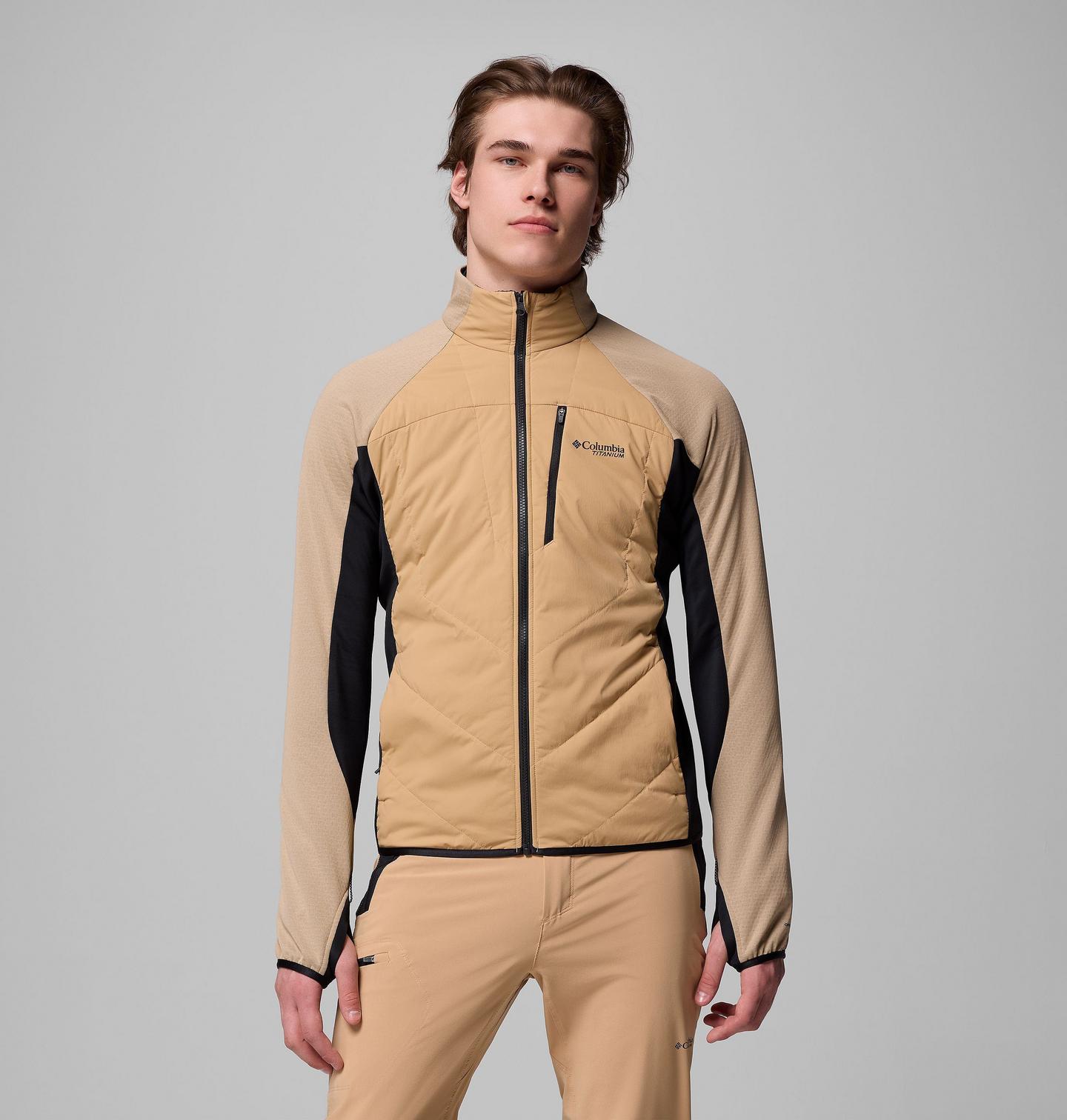 Мужская куртка Columbia Arctic Crest Hybrid Full Zip, цвет: Светло-коричневый / Чёрный — фото 1