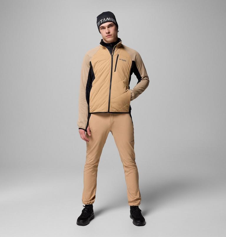Men's Arctic Crest Hybrid Technical Fleece Jacket, Color: Canoe, Black, image 2