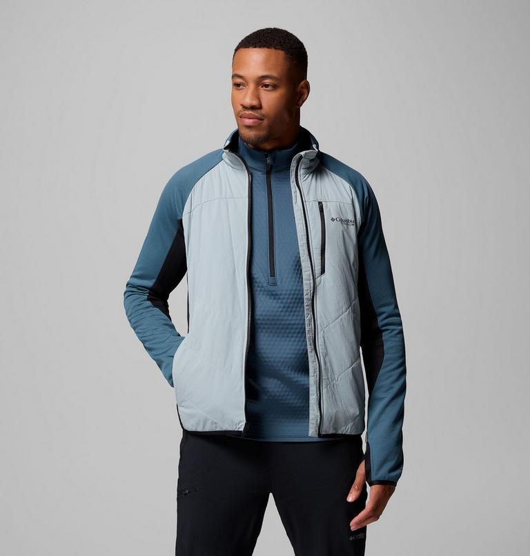 Men's Arctic Crest Hybrid Technical Fleece Jacket, Color: Crushed Blue, Everblue, Black, image 5