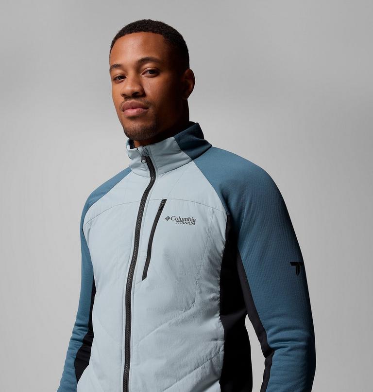 Men's Arctic Crest Hybrid Technical Fleece Jacket, Color: Crushed Blue, Everblue, Black, image 7
