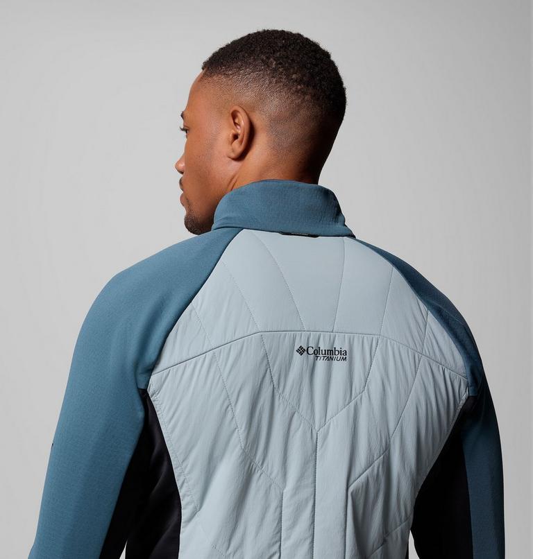Men's Arctic Crest Hybrid Technical Fleece Jacket, Color: Crushed Blue, Everblue, Black, image 9