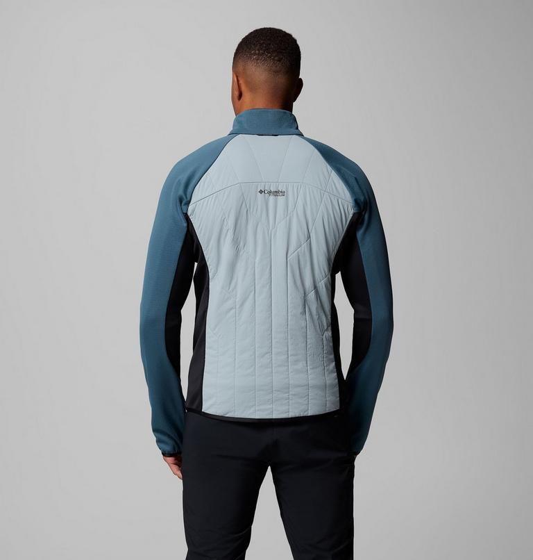 Men's Arctic Crest Hybrid Technical Fleece Jacket, Color: Crushed Blue, Everblue, Black, image 3
