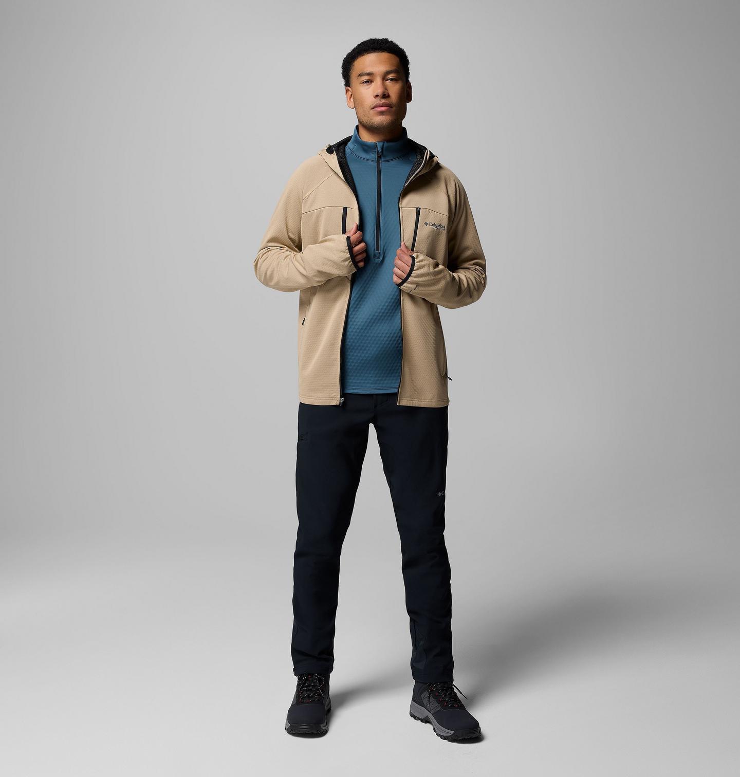 Мужская куртка Columbia Arctic Crest Bonded Full Zip, цвет: Светло-коричневый / Чёрный — фото 2
