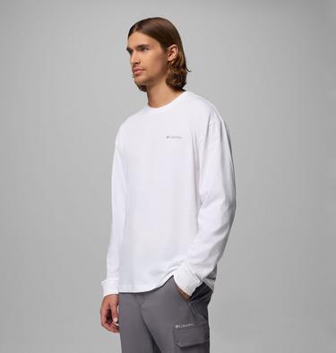 Men's Black Butte Long Sleeve Graphic T-Shirt, Color: White, Trailmap, image 16